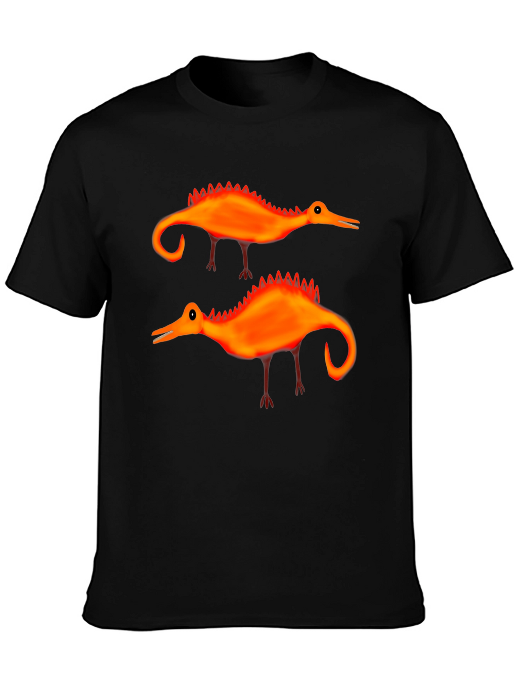 Whimsical Dino T-Shirt: Quirky Orange Design