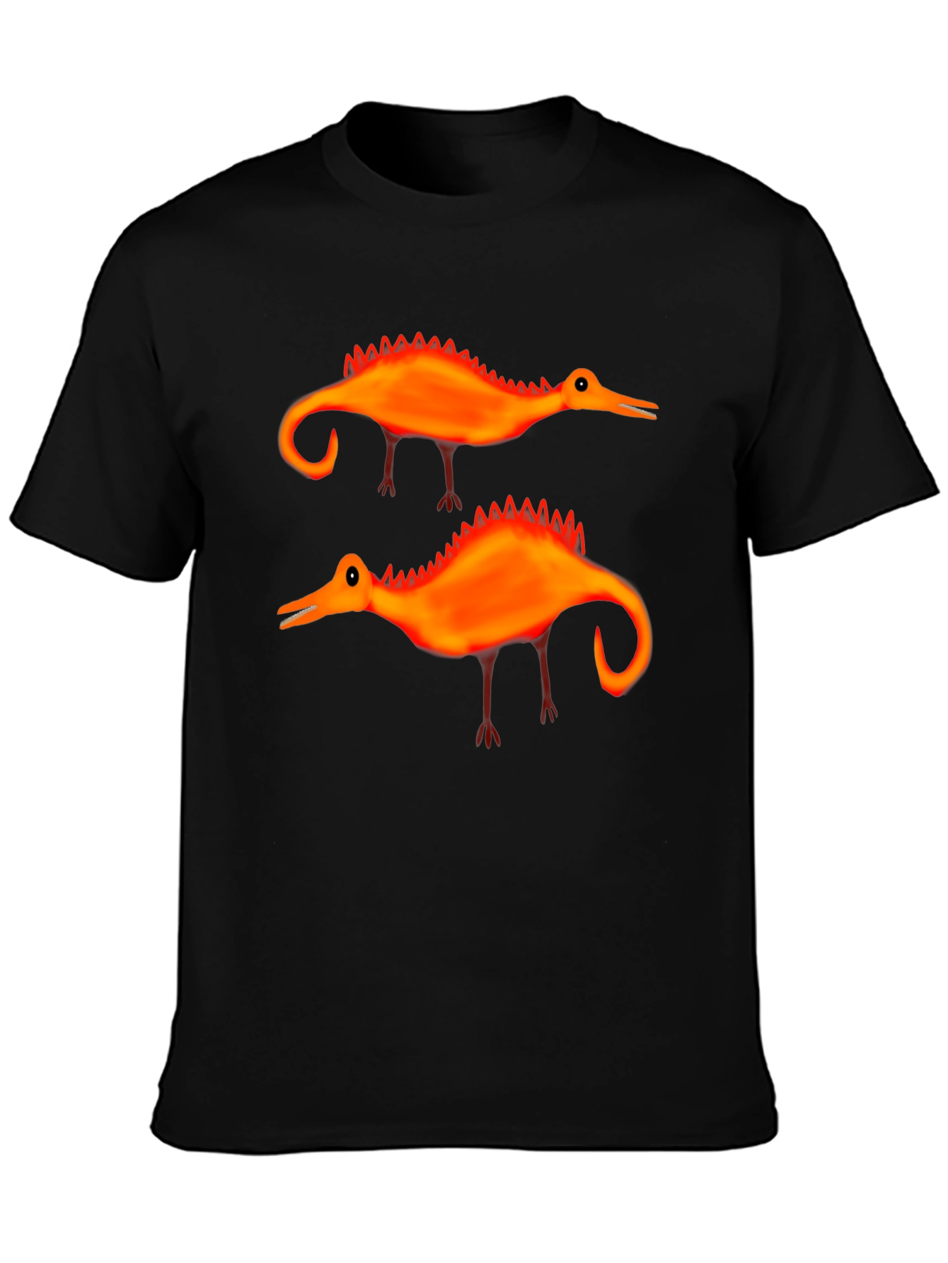 Whimsical Dino T-Shirt: Quirky Orange Design