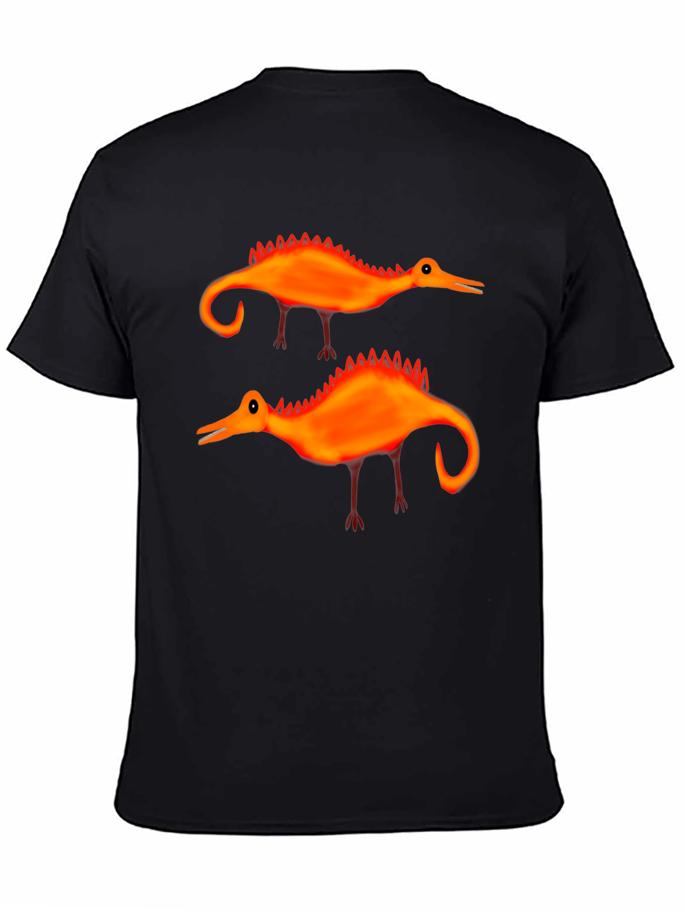 Whimsical Dino T-Shirt: Quirky Orange Design