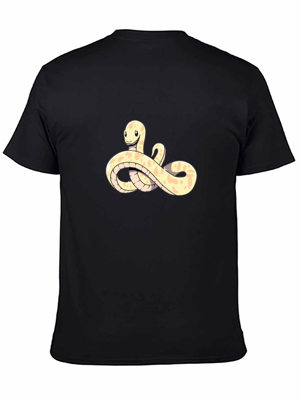 Cute Snake Cartoon Black T-Shirt