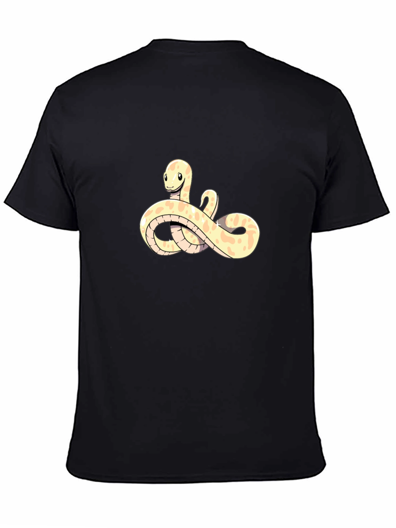Cute Snake Cartoon Black T-Shirt