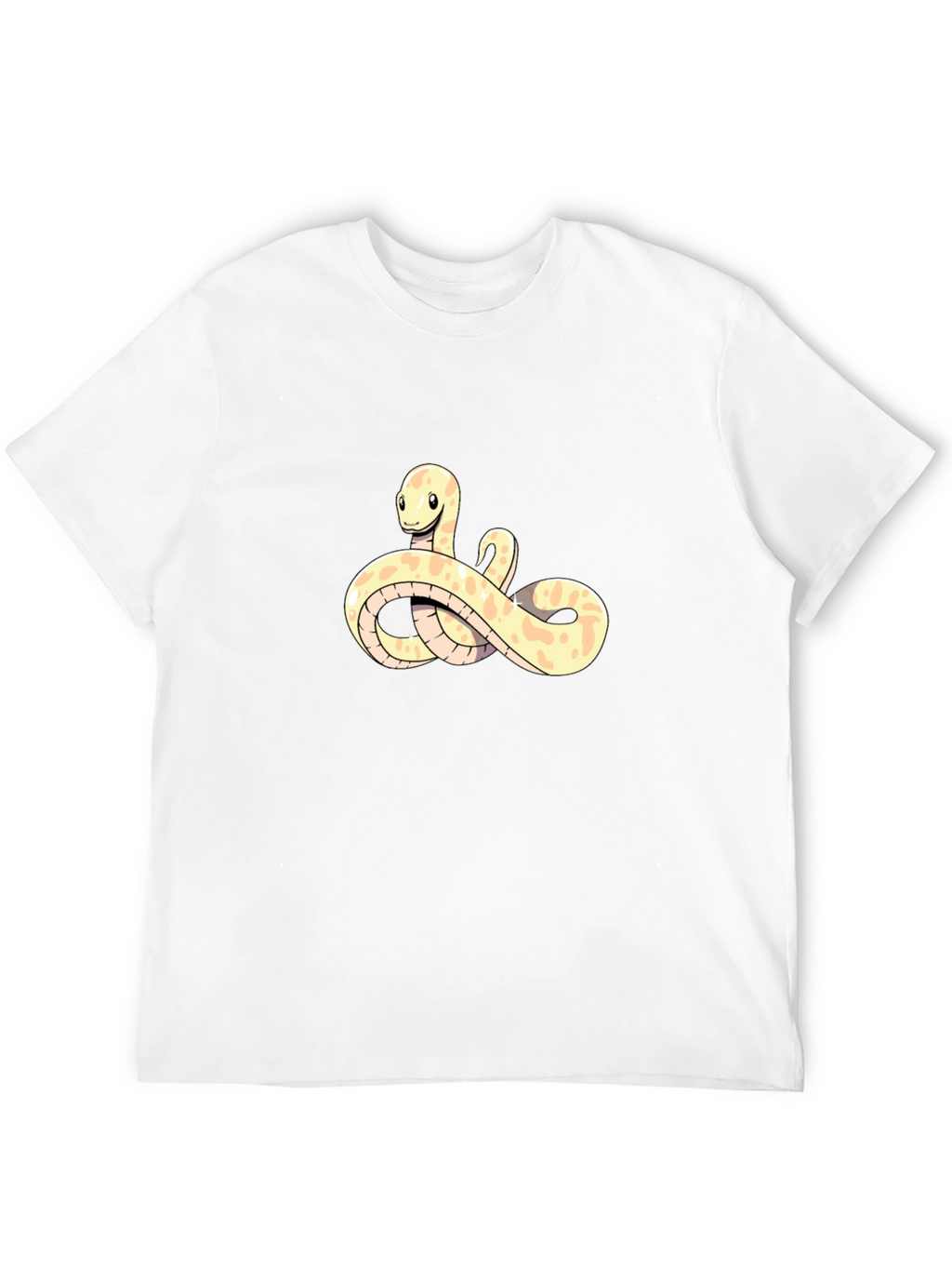 Cute Snake Cartoon Black T-Shirt