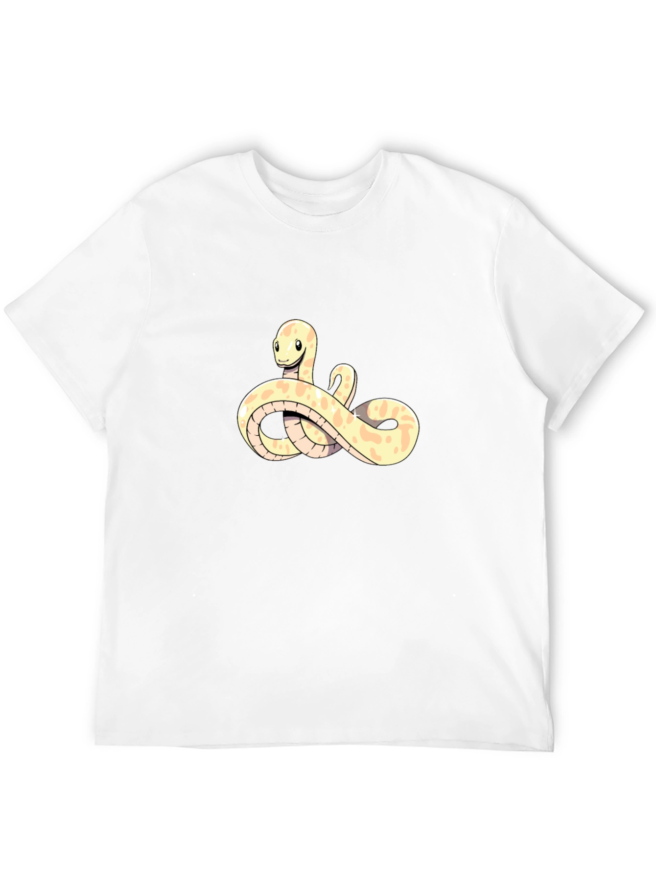 Cute Snake Cartoon Black T-Shirt