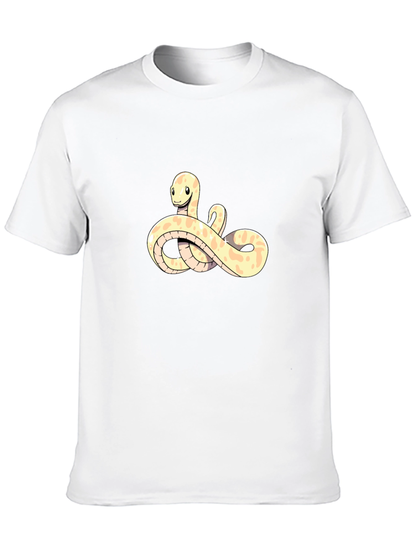 Cute Snake Cartoon Black T-Shirt