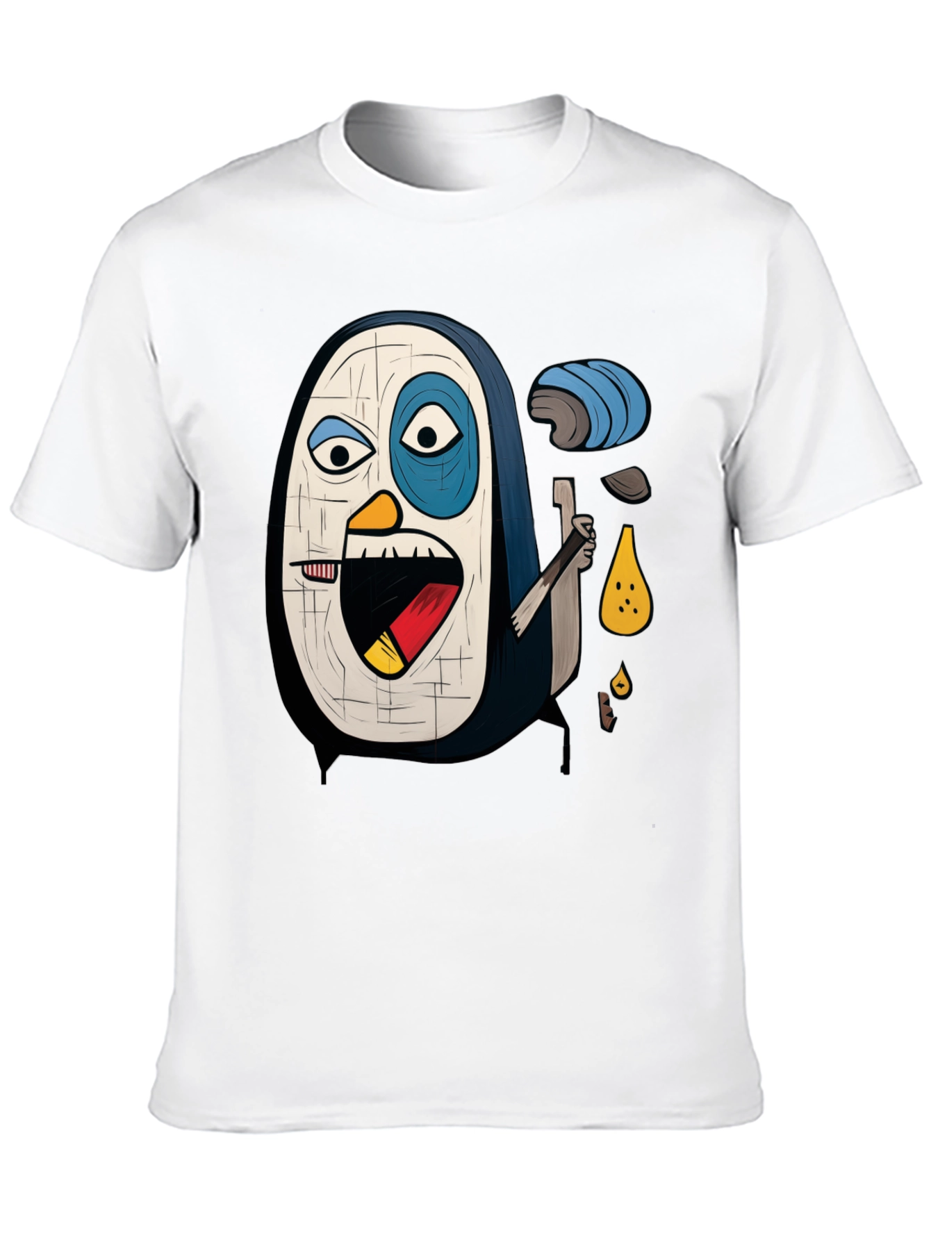 Abstract Penguin Graphic Tee - Black