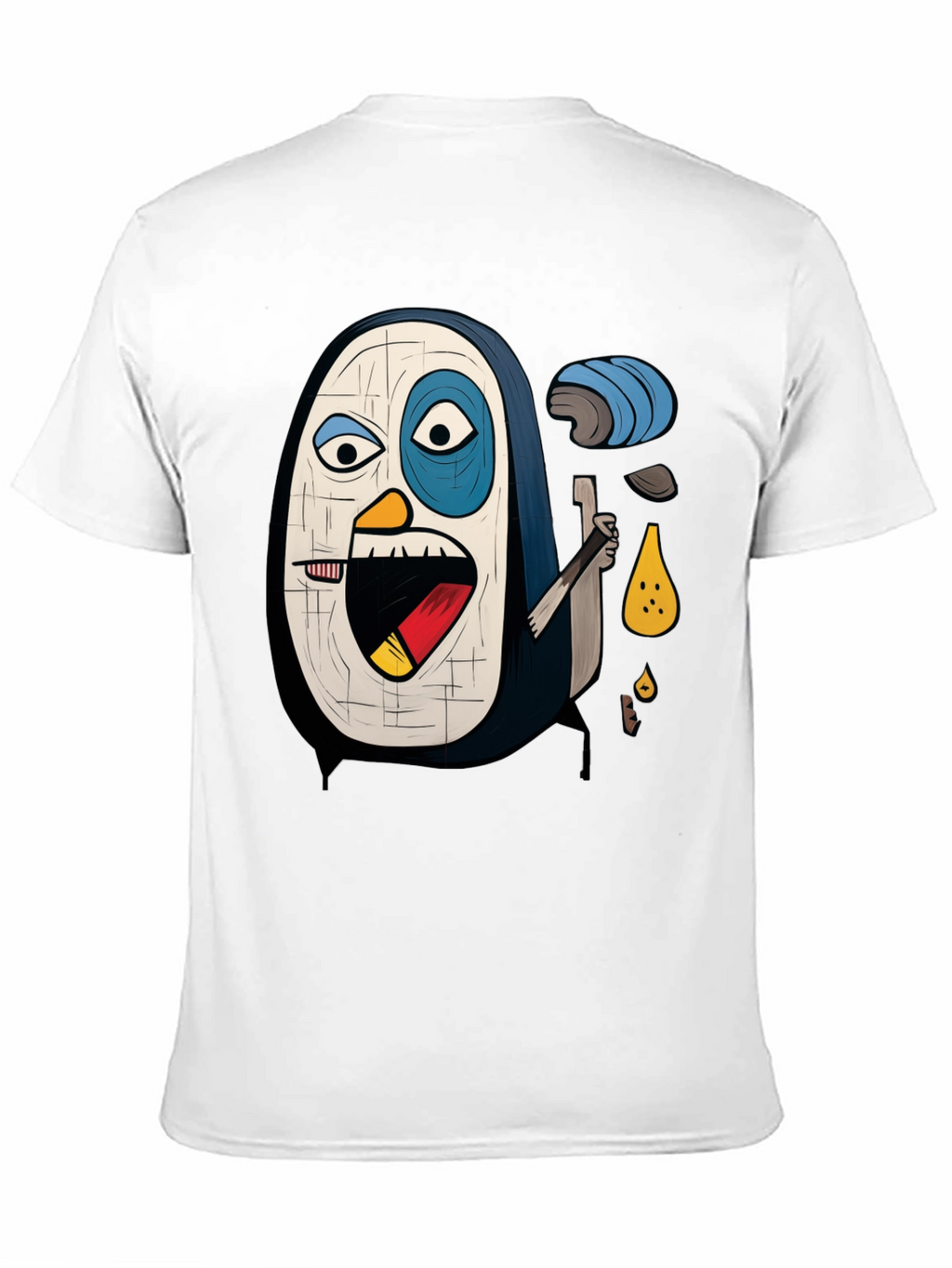 Abstract Penguin Graphic Tee - Black