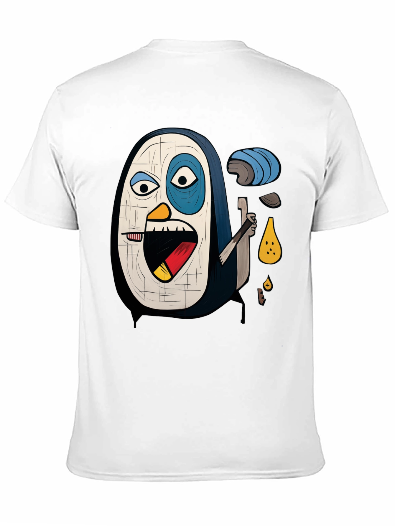 Abstract Penguin Graphic Tee - Black