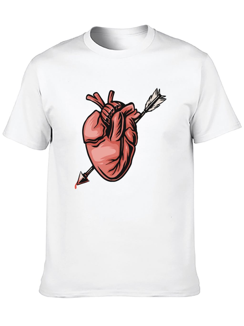 Anatomical Heart Arrow Graphic Tee - Trendy Black T-Shirt
