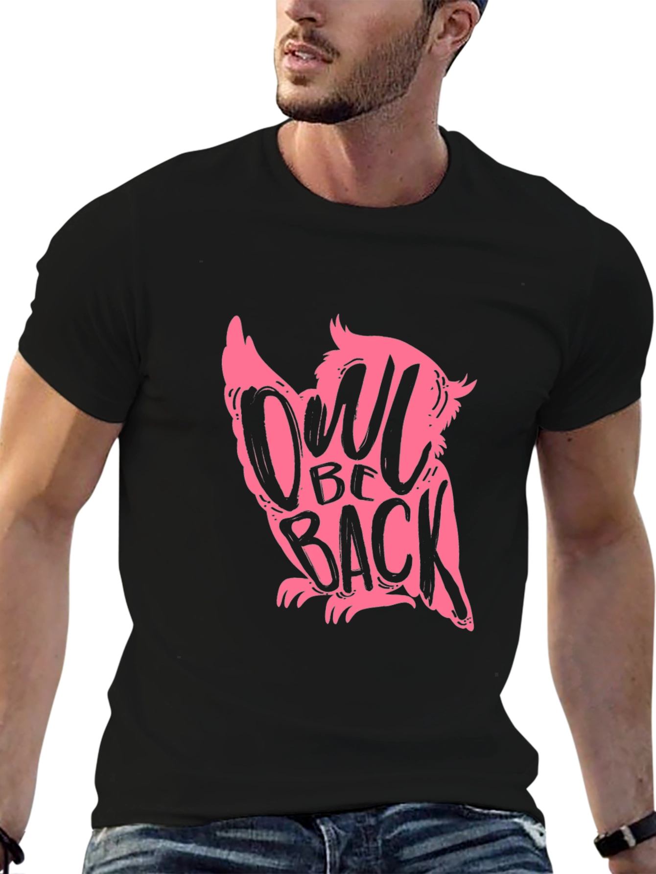 Owl Be Back Black Graphic Tee