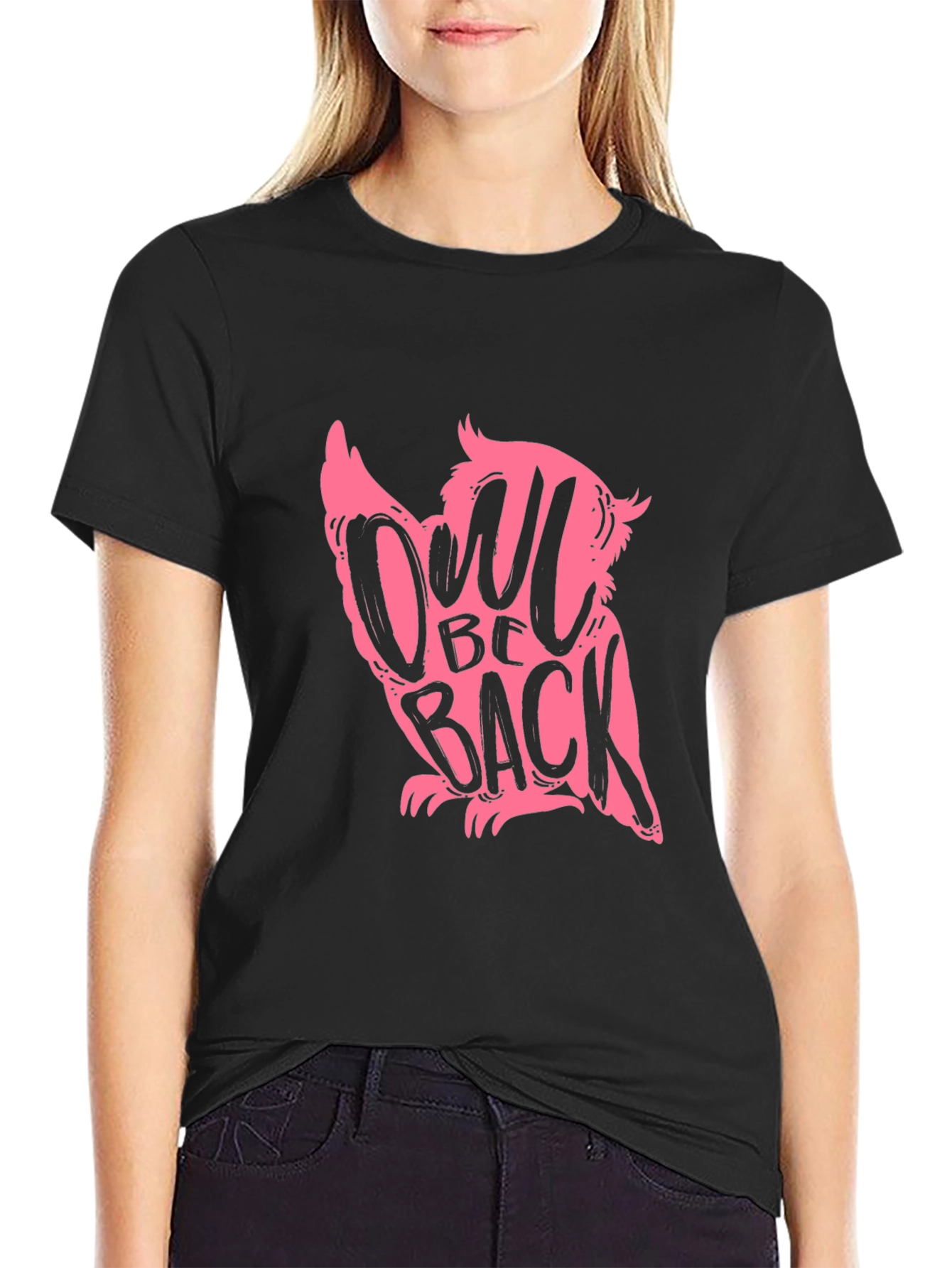 Owl Be Back Black Graphic Tee