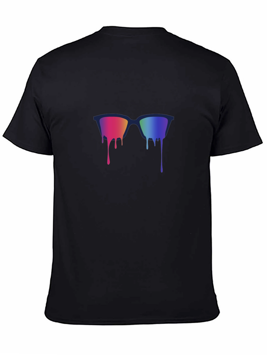 Rainbow Dripping Sunglasses Graphic Tee - Black
