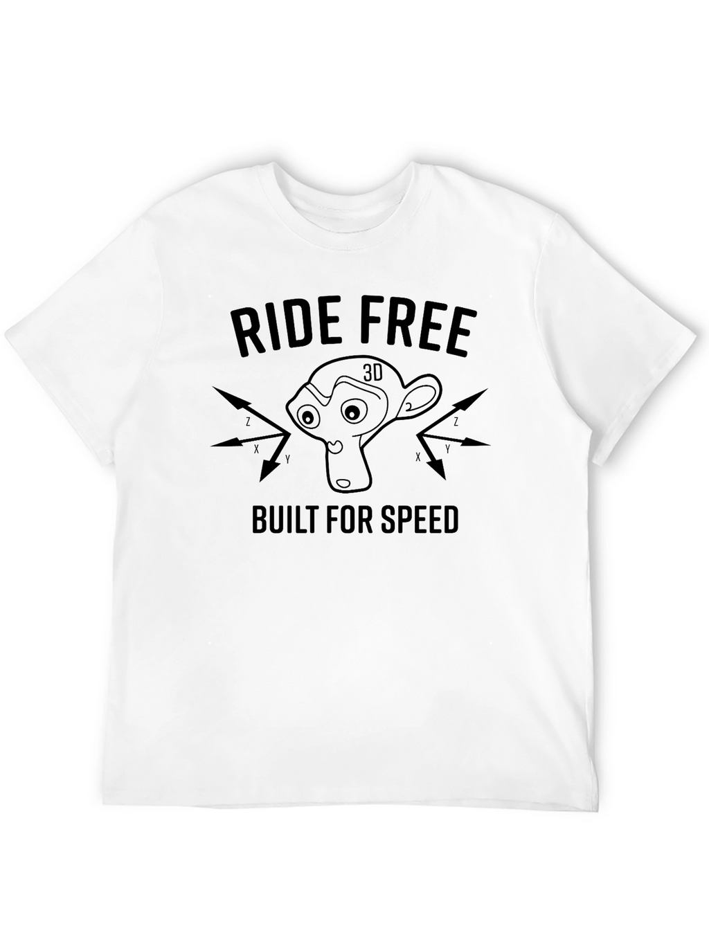 Ride Free 3D Monkey Graphic T-Shirt