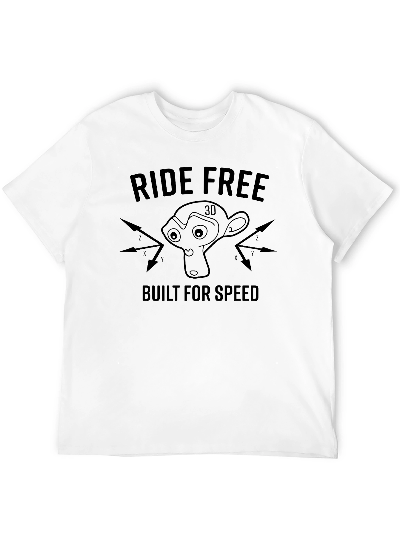 Ride Free 3D Monkey Graphic T-Shirt