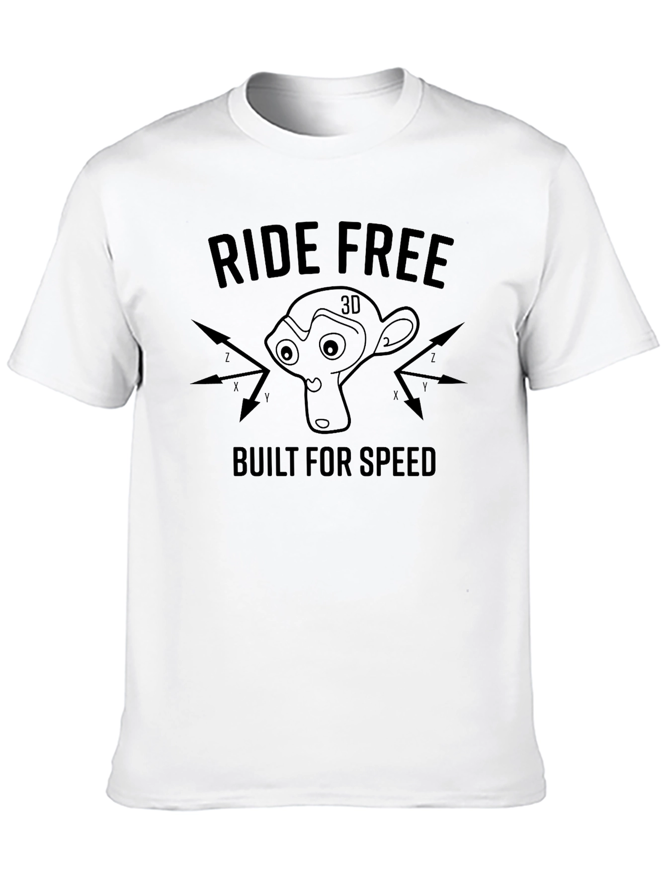 Ride Free 3D Monkey Graphic T-Shirt