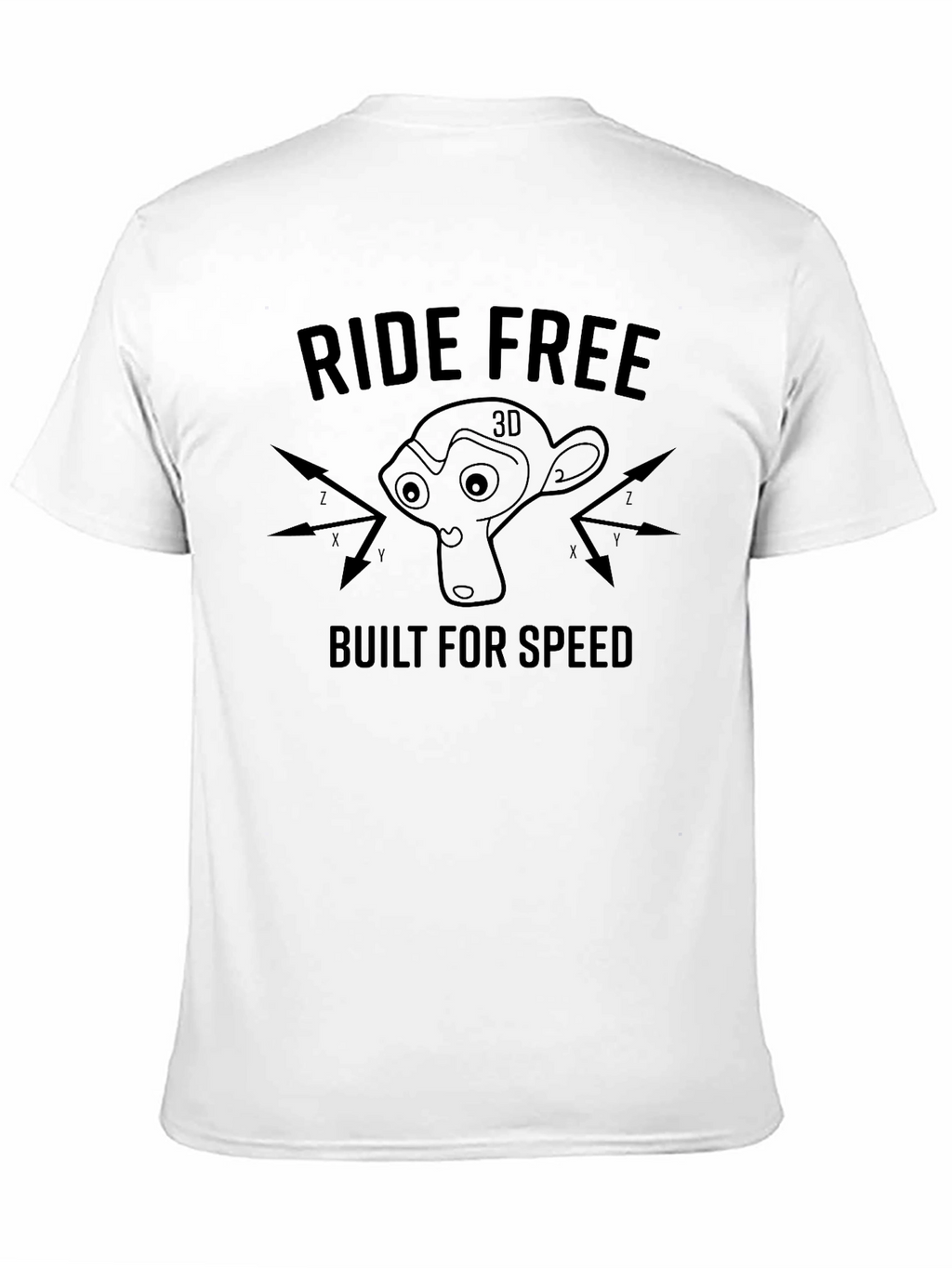 Ride Free 3D Monkey Graphic T-Shirt
