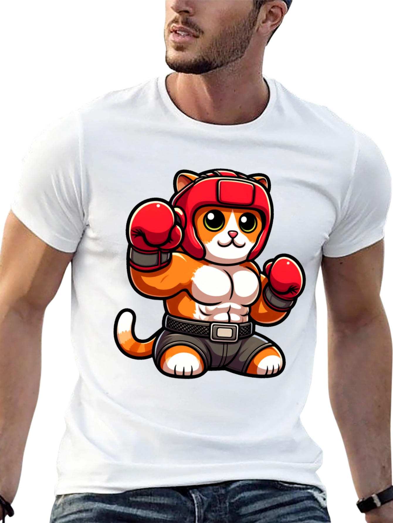 Boxing Cat Graphic Tee