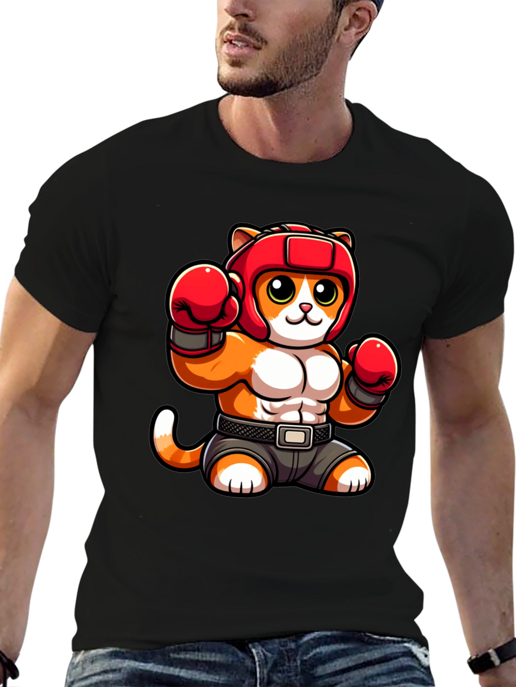 Boxing Cat Graphic Tee