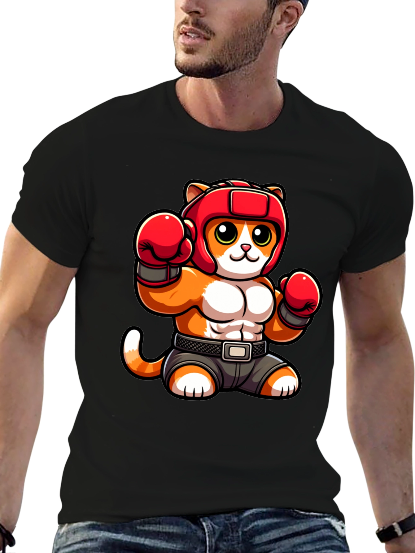 Boxing Cat Graphic Tee