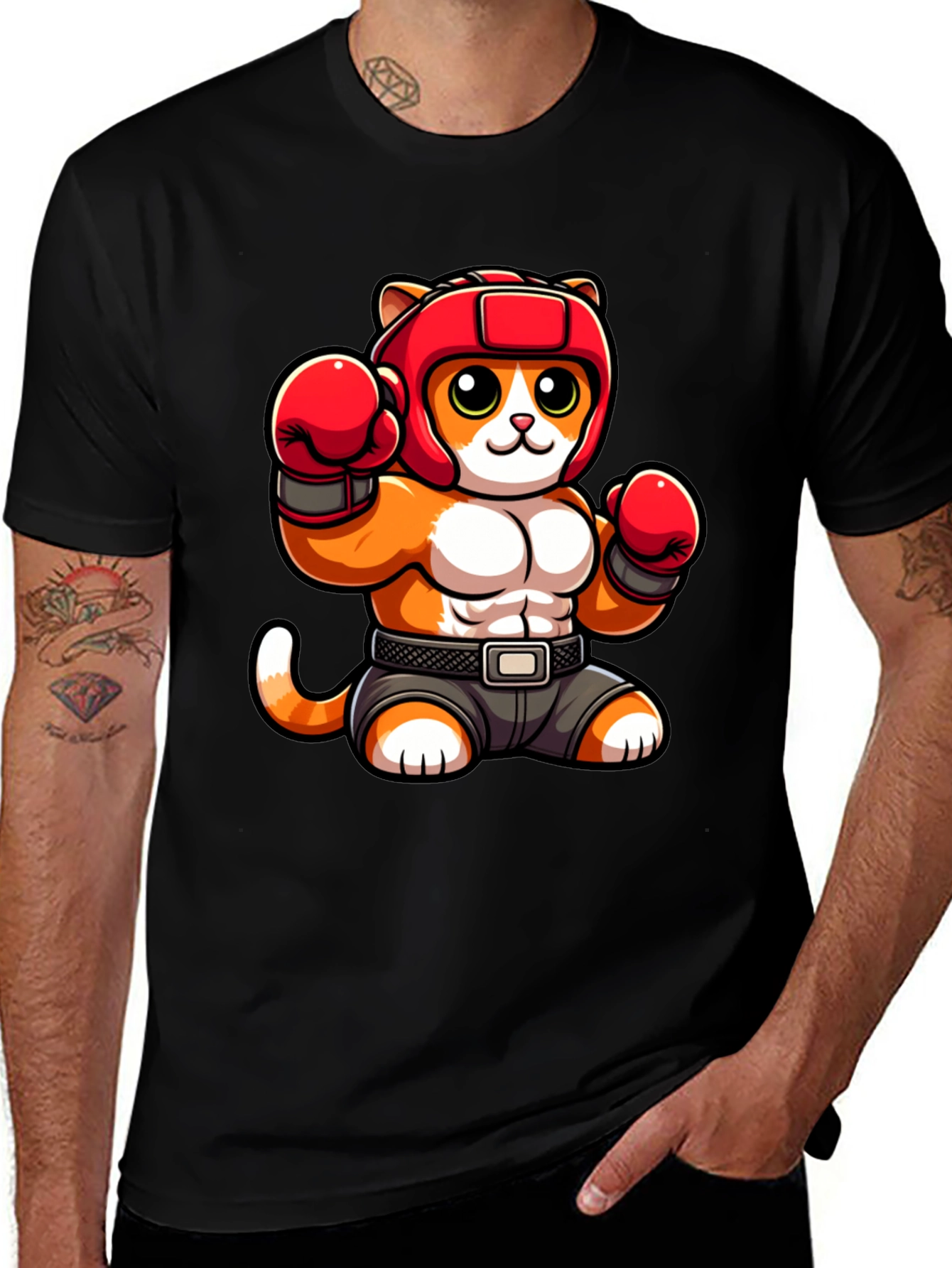 Boxing Cat Graphic Tee