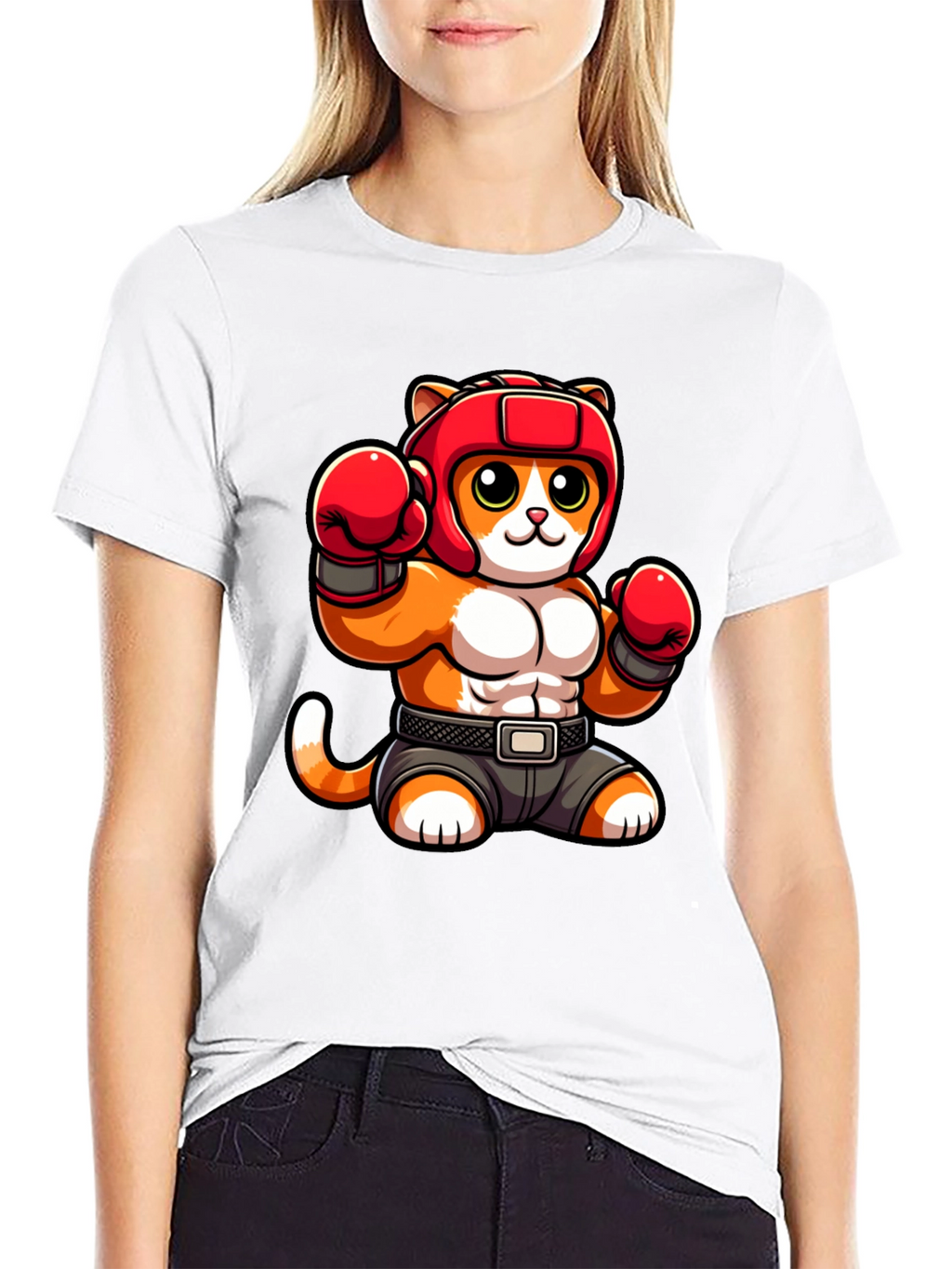 Boxing Cat Graphic Tee