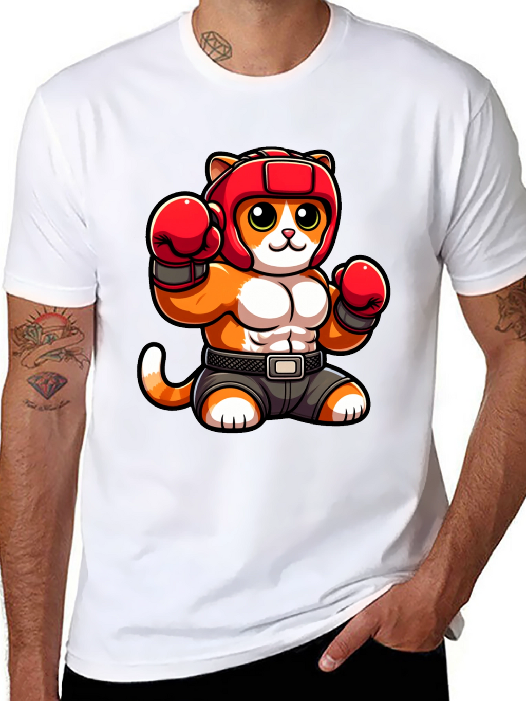 Boxing Cat Graphic Tee