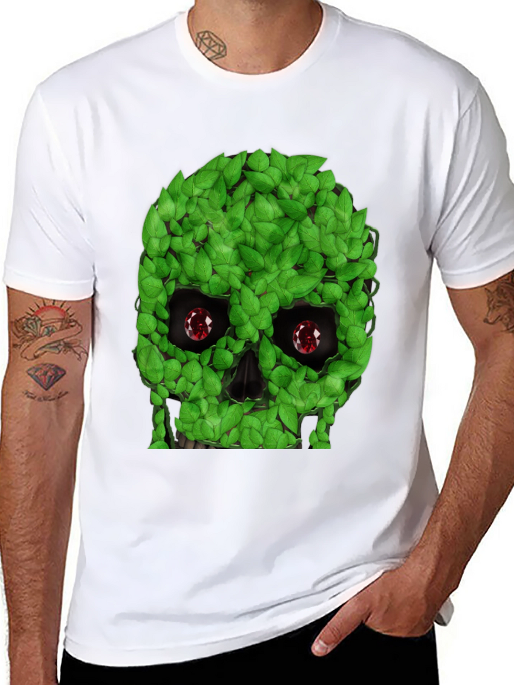 Leaf Skull Graphic T-Shirt - Unique Design