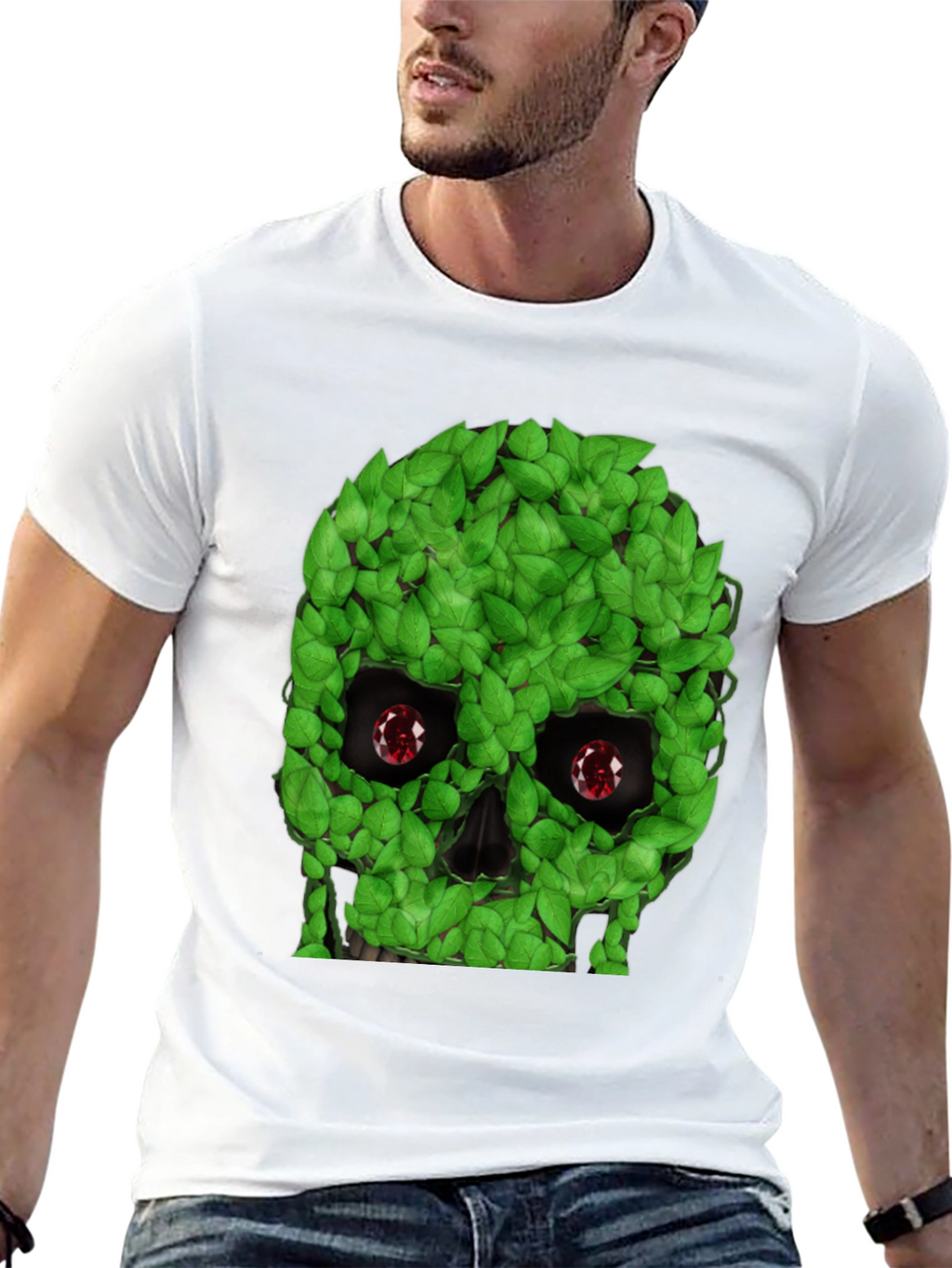Leaf Skull Graphic T-Shirt - Unique Design