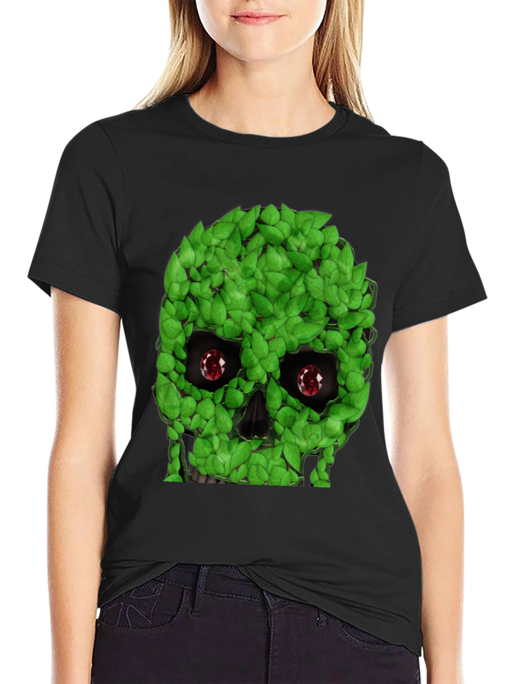 Leaf Skull Graphic T-Shirt - Unique Design