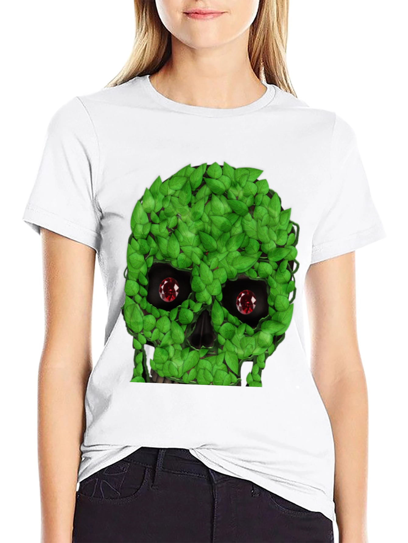 Leaf Skull Graphic T-Shirt - Unique Design