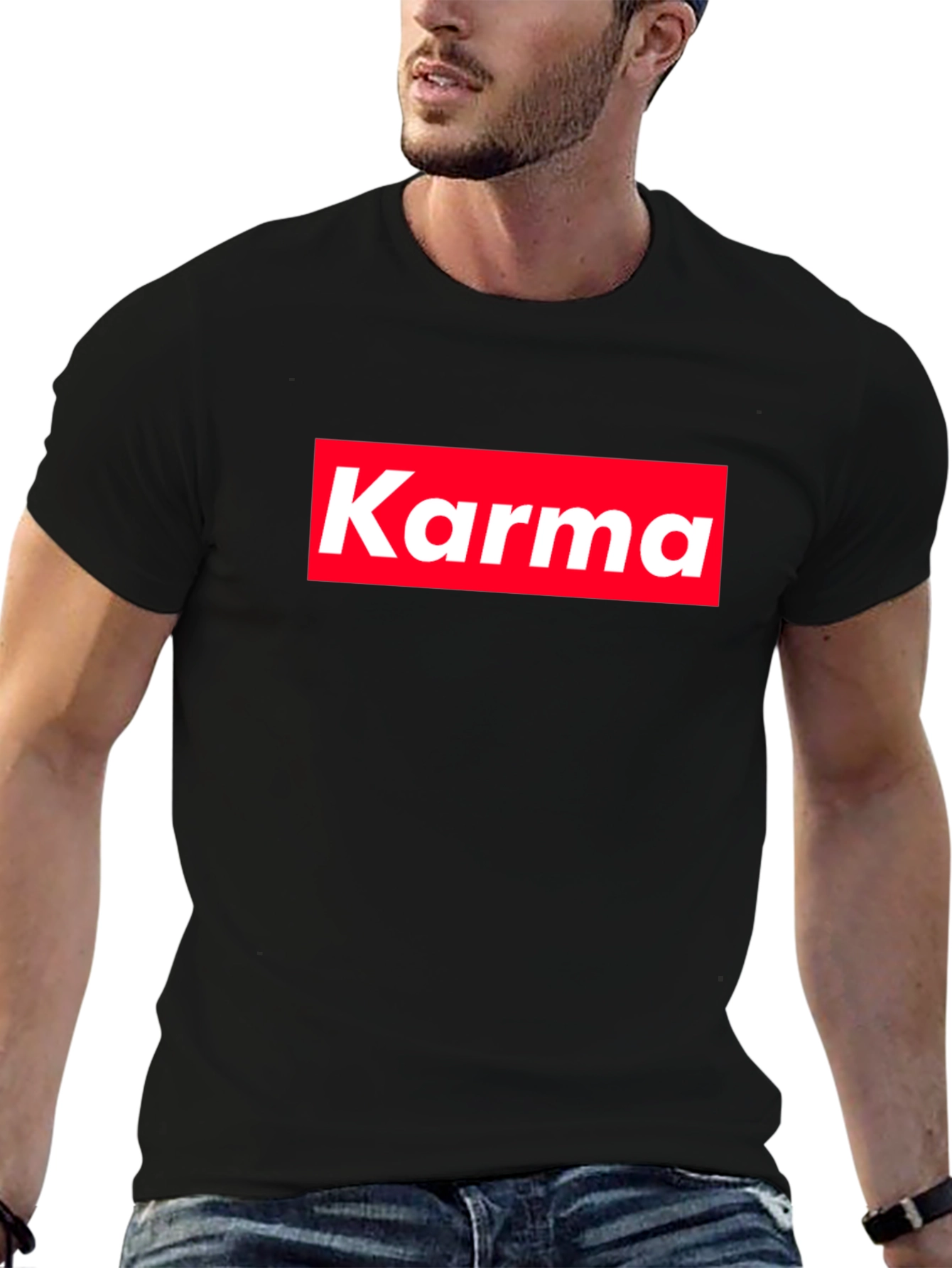 Karma Tee - Red Box Logo - Trendy Style