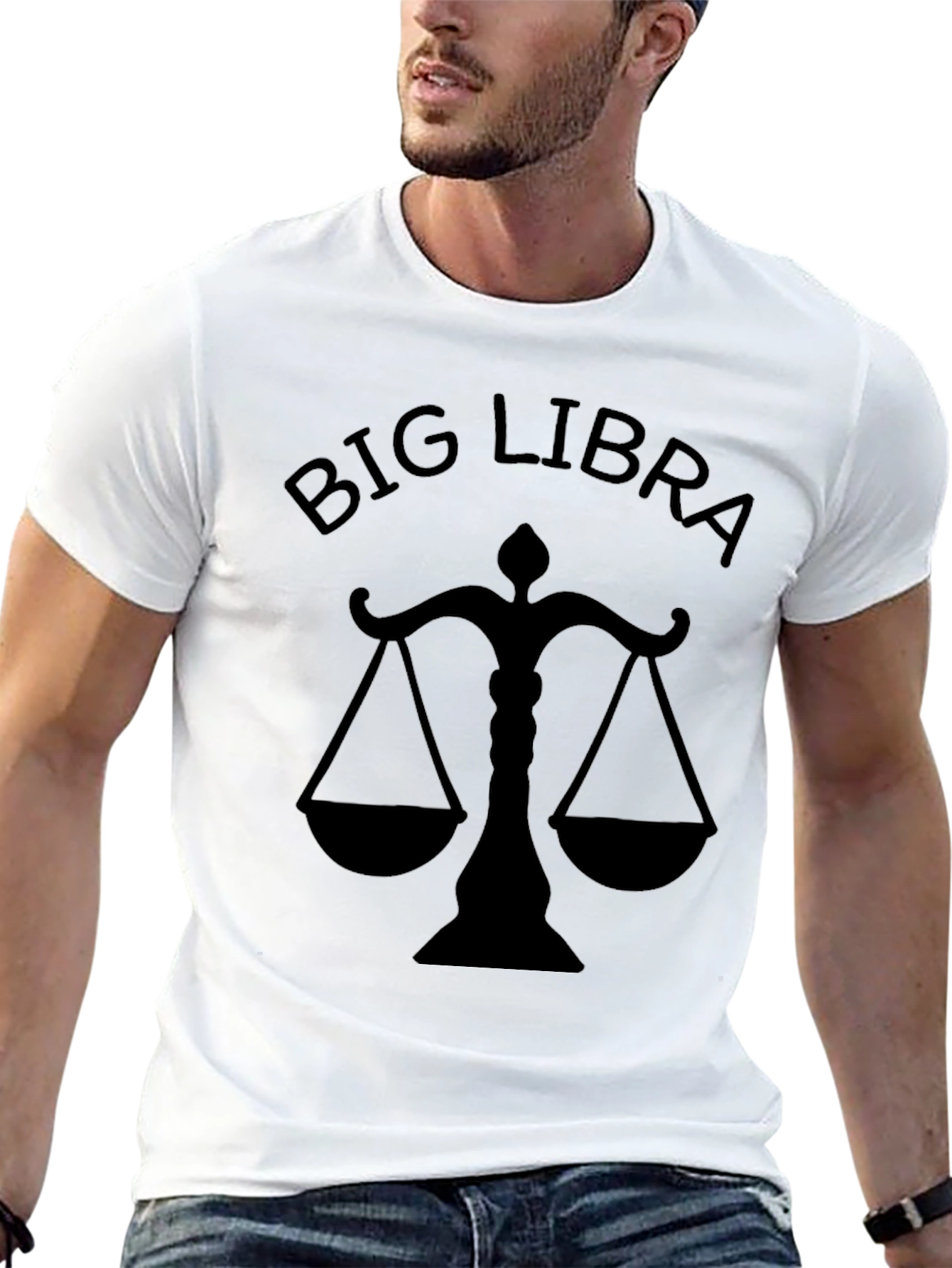 Big Libra Zodiac Sign T-Shirt - Black