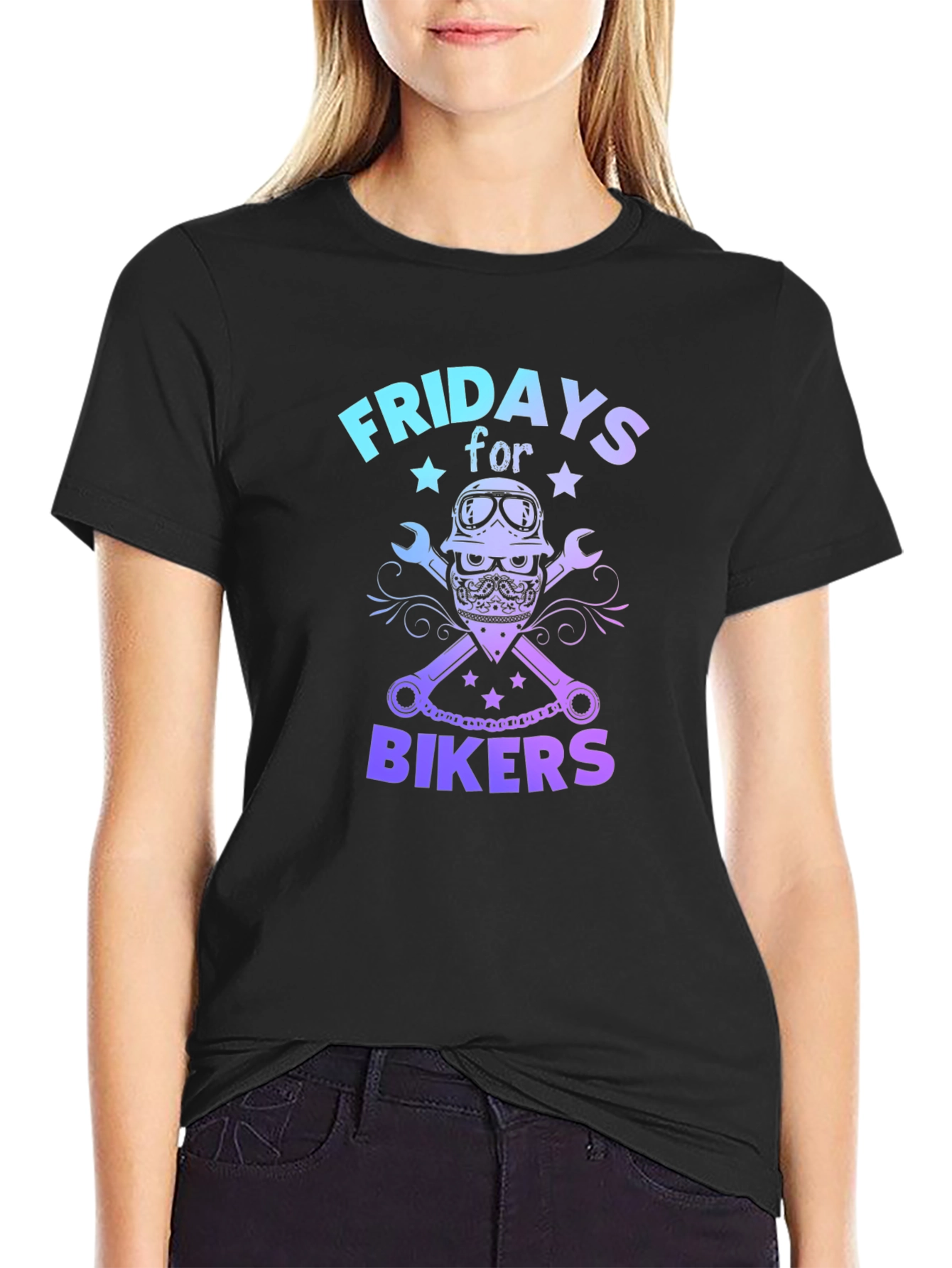 Fridays for Bikers Graphic Tee - Cool Biker Design