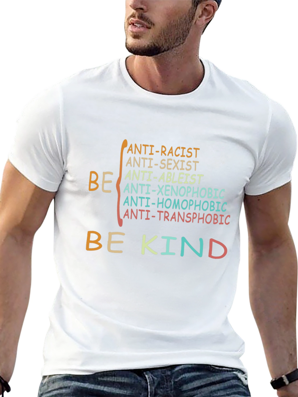 Be Kind Anti-Racist Anti-Sexist Graphic T-Shirt