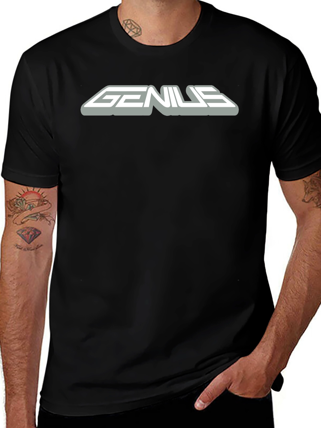 Genius Graphic Black T-Shirt for Men