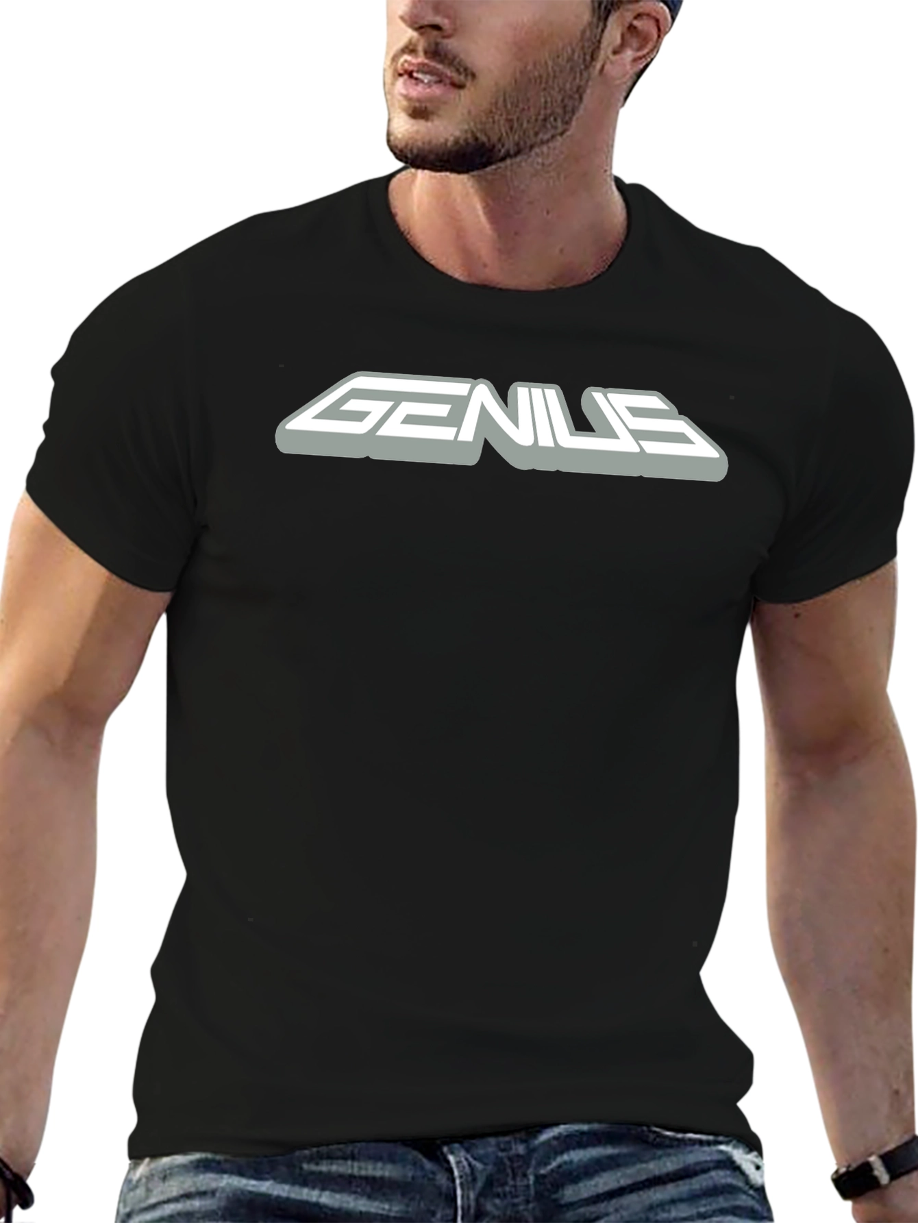 Genius Graphic Black T-Shirt for Men