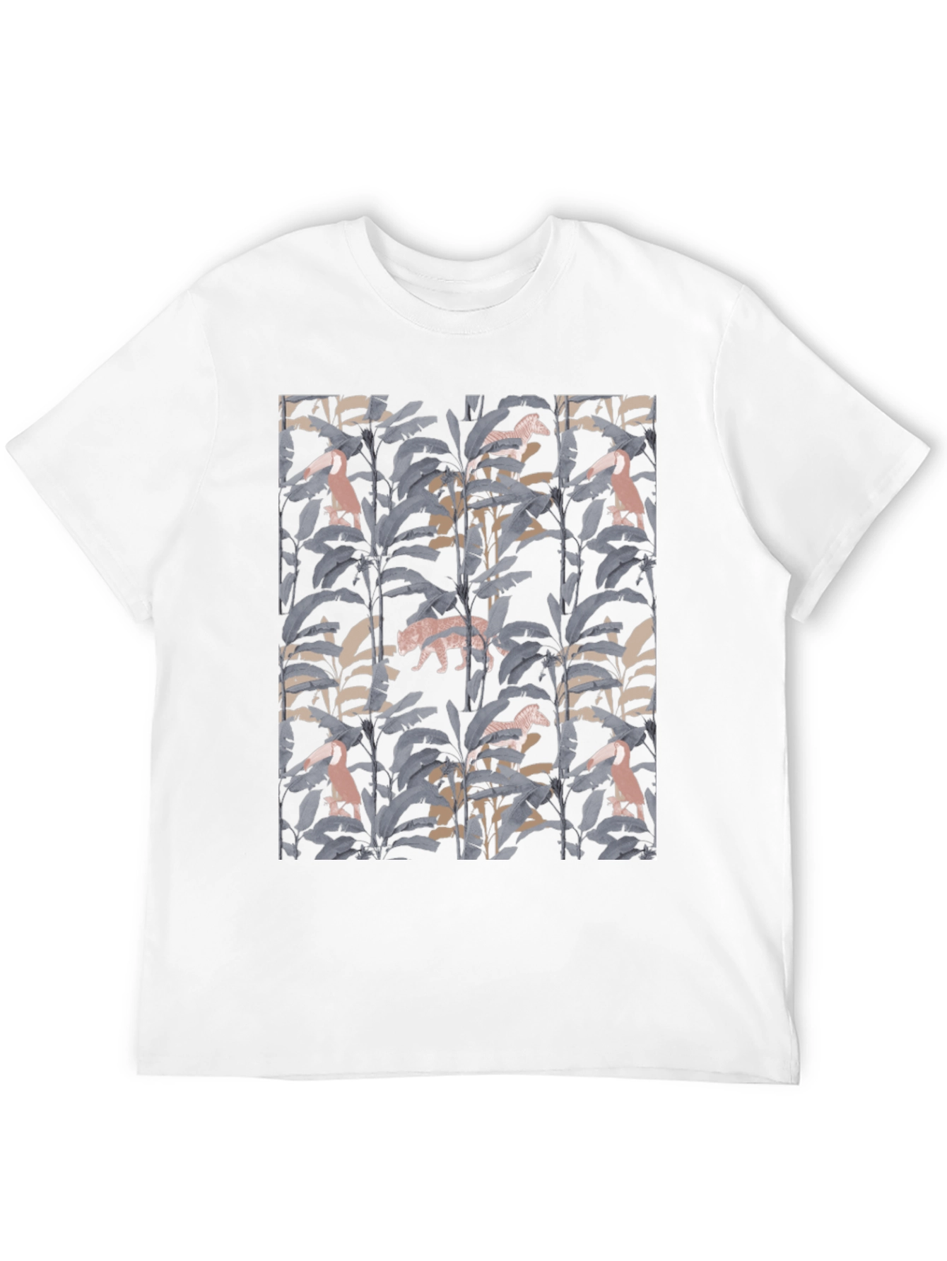 Jungle Print Graphic Tee - Stylish Black T-Shirt