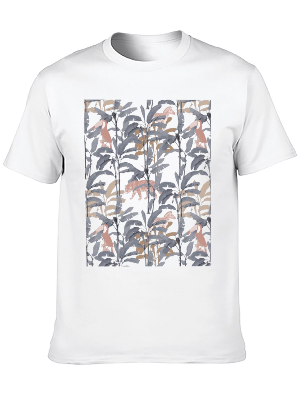 Jungle Print Graphic Tee - Stylish Black T-Shirt
