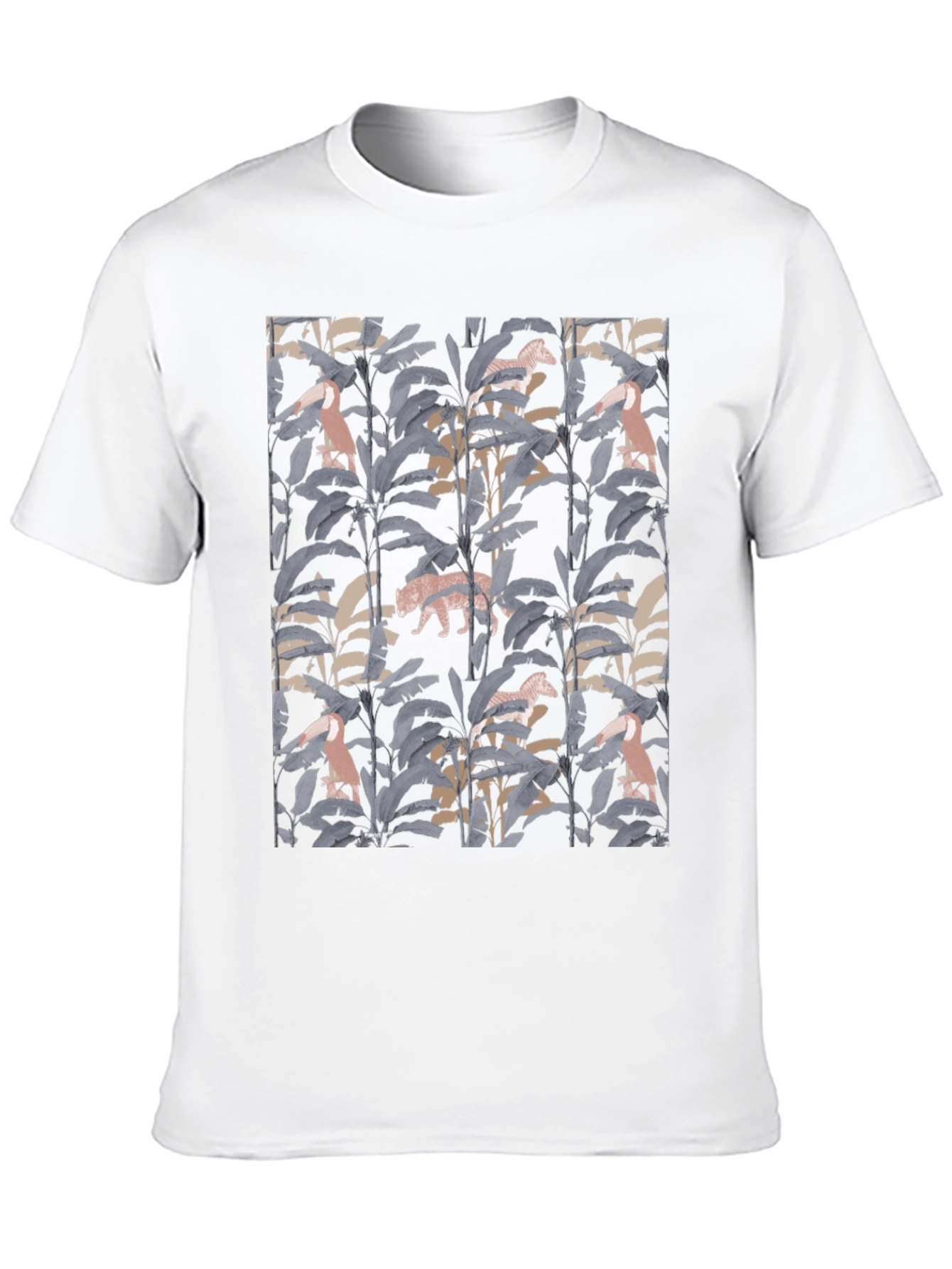 Jungle Print Graphic Tee - Stylish Black T-Shirt