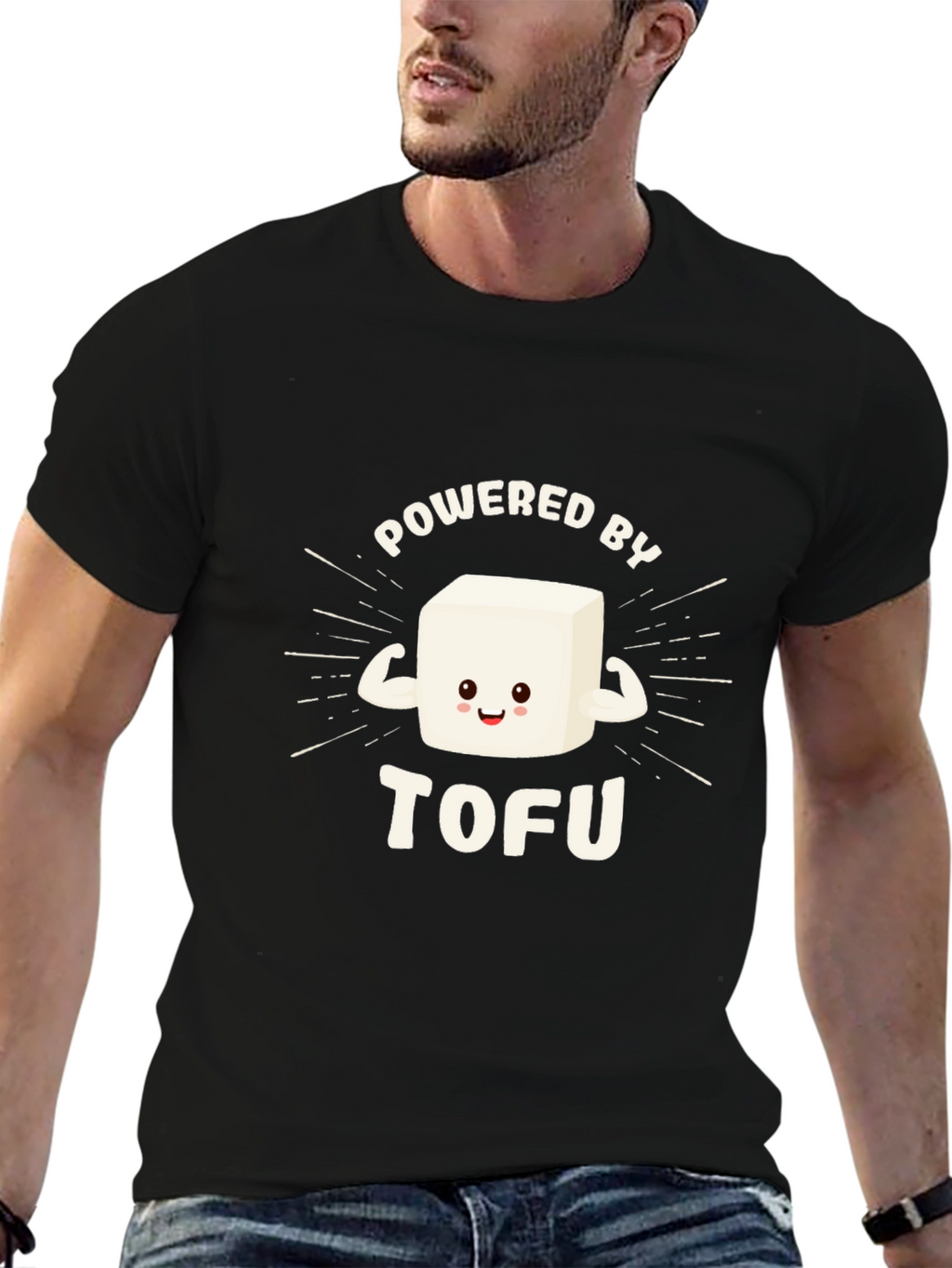 Powered by Tofu Graphic Tee - Vegan Strength