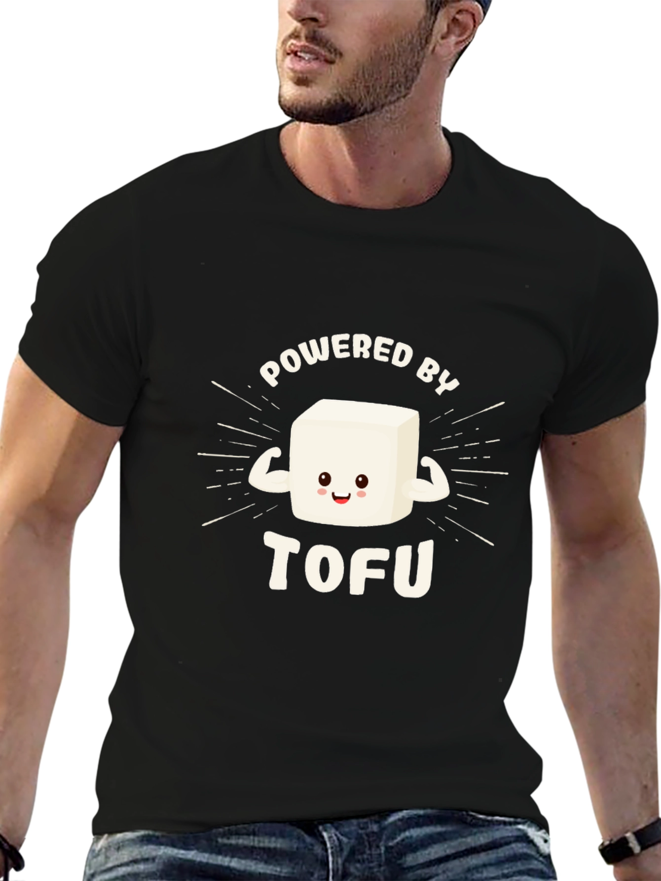 Powered by Tofu Graphic Tee - Vegan Strength