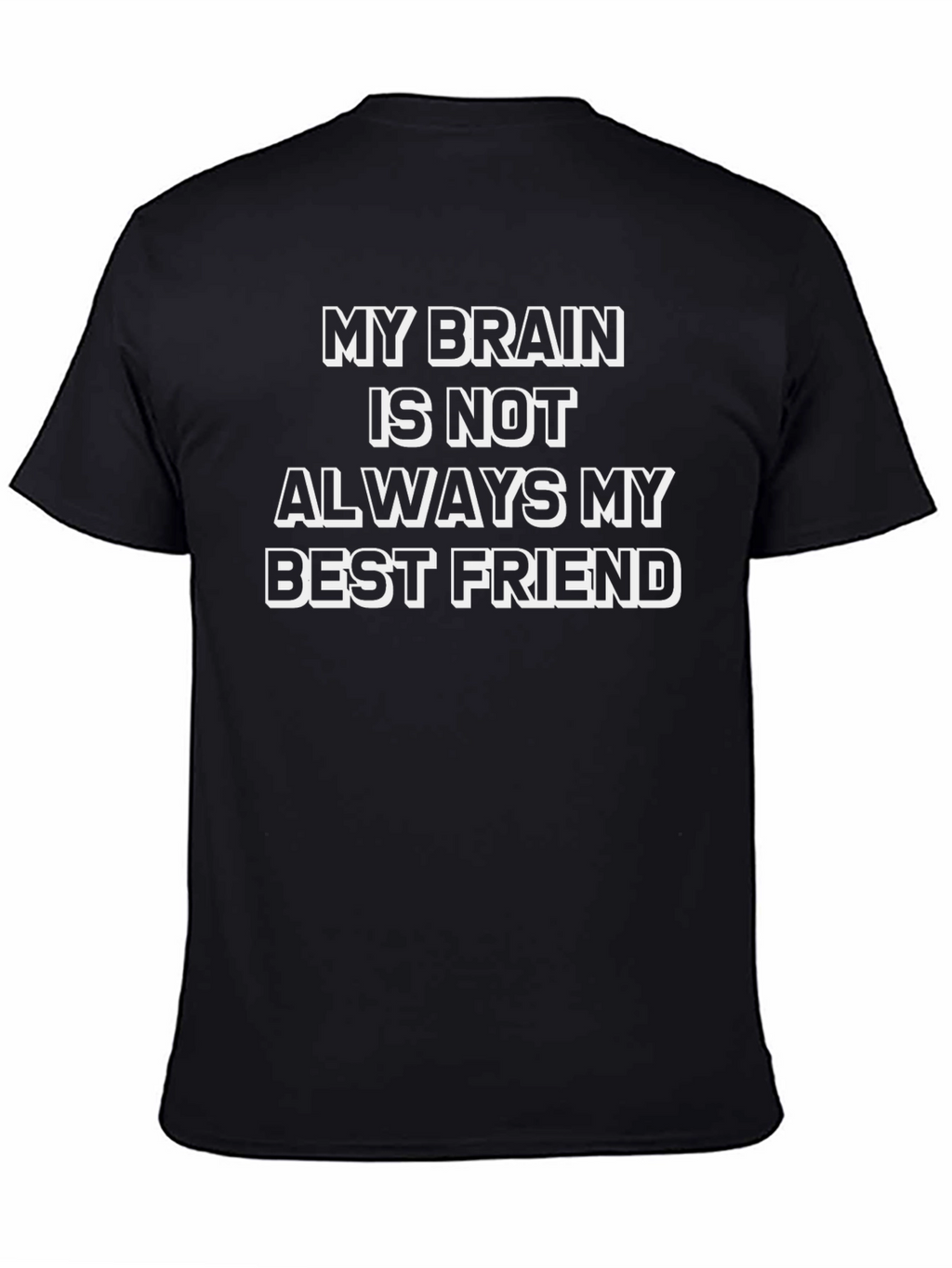 Funny Brain Best Friend Mens Black T-Shirt