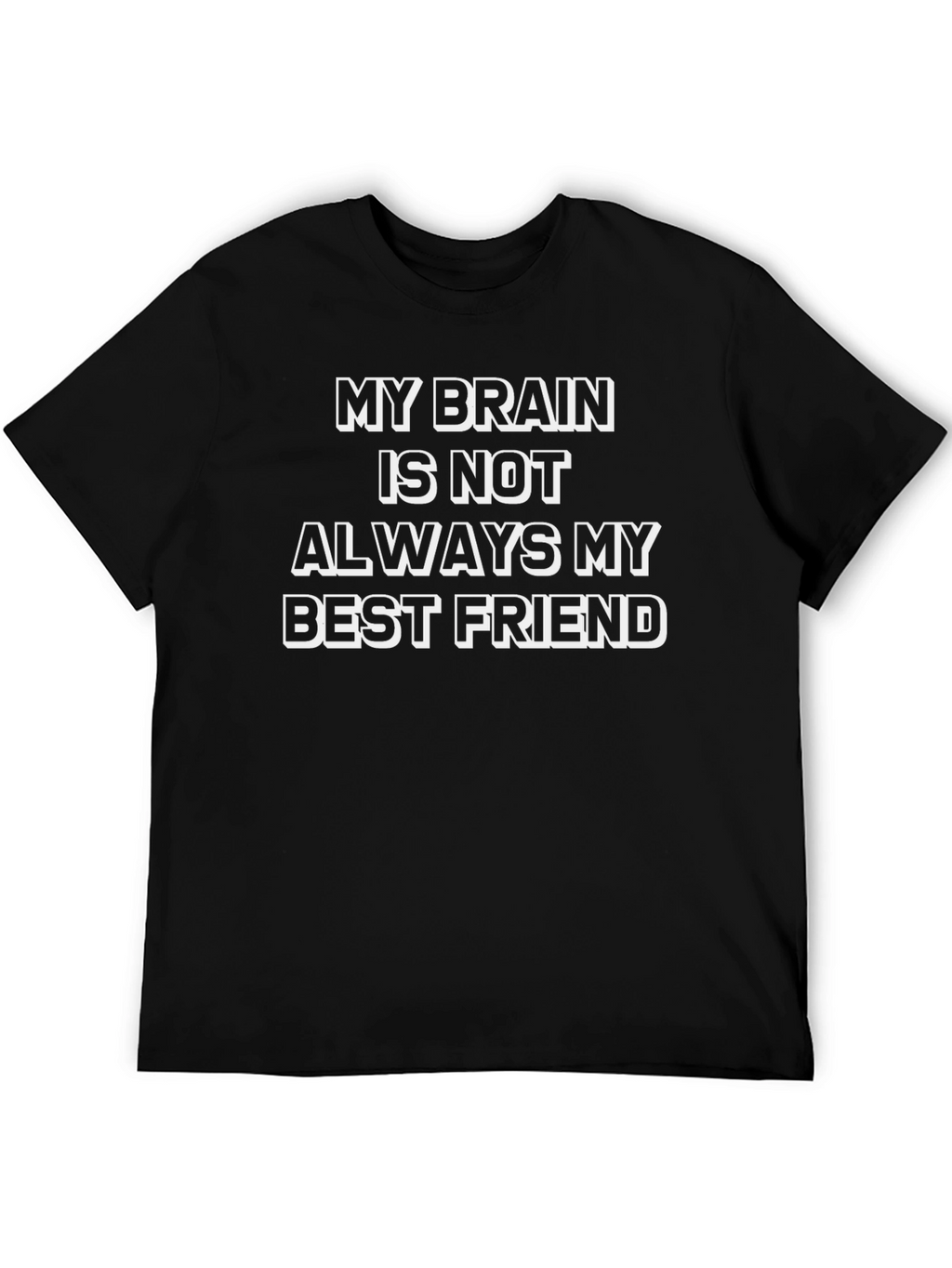 Funny Brain Best Friend Mens Black T-Shirt