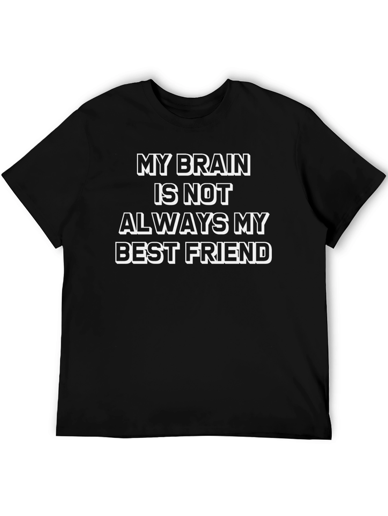 Funny Brain Best Friend Mens Black T-Shirt