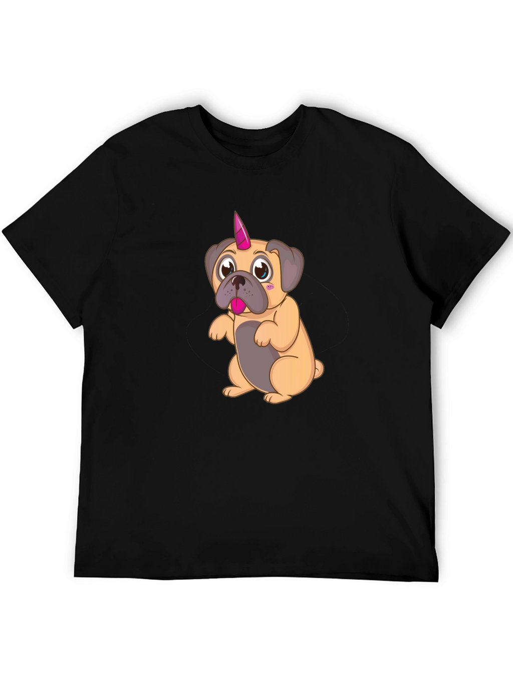 Unicorn Pug Cartoon Graphic T-Shirt