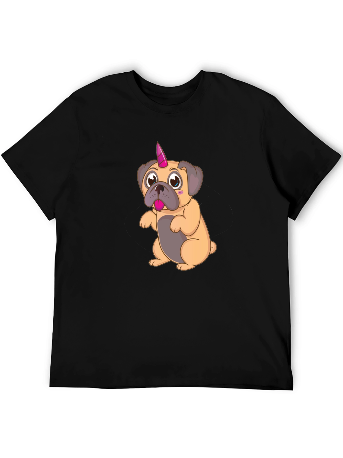 Unicorn Pug Cartoon Graphic T-Shirt