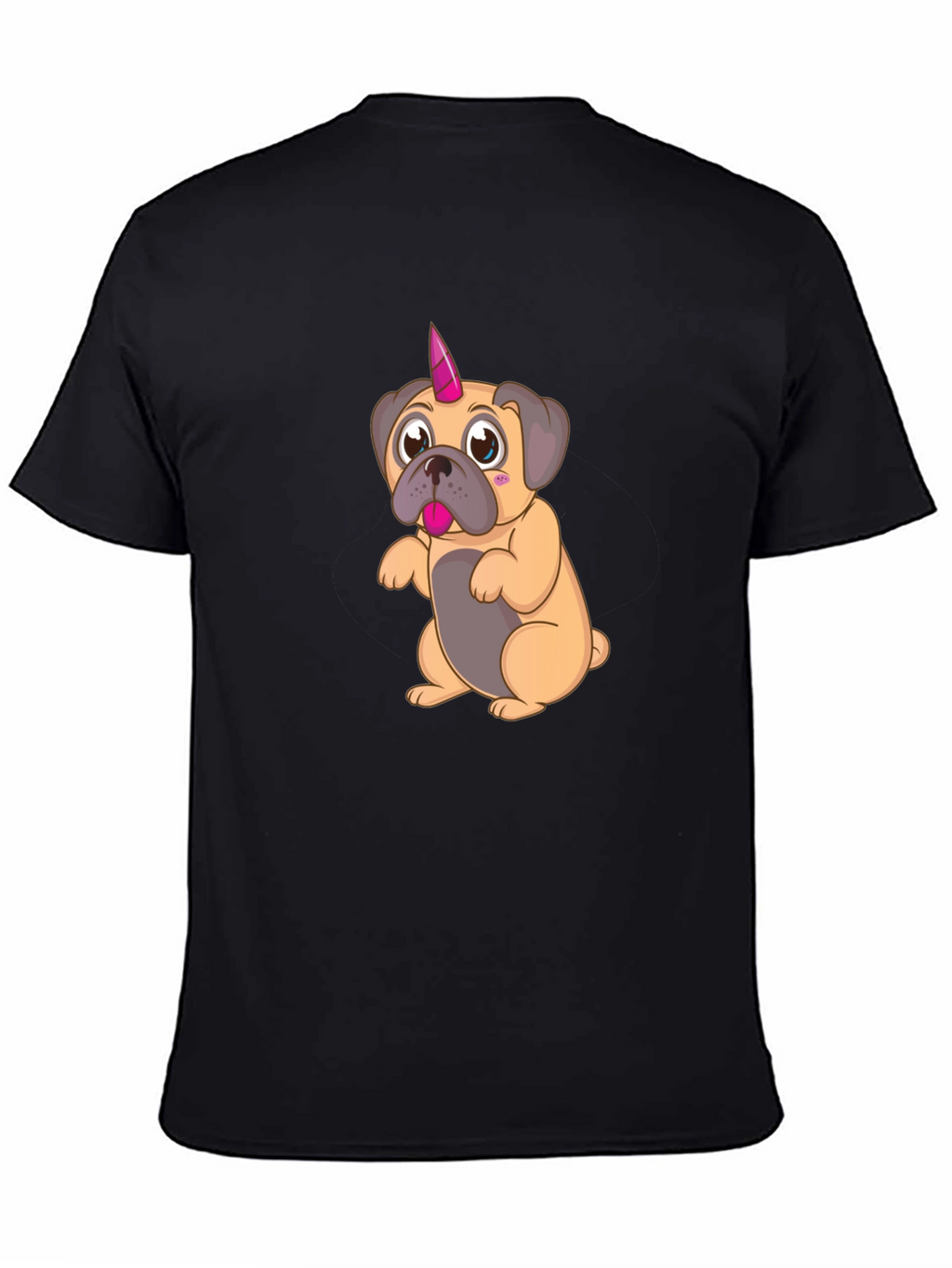 Unicorn Pug Cartoon Graphic T-Shirt
