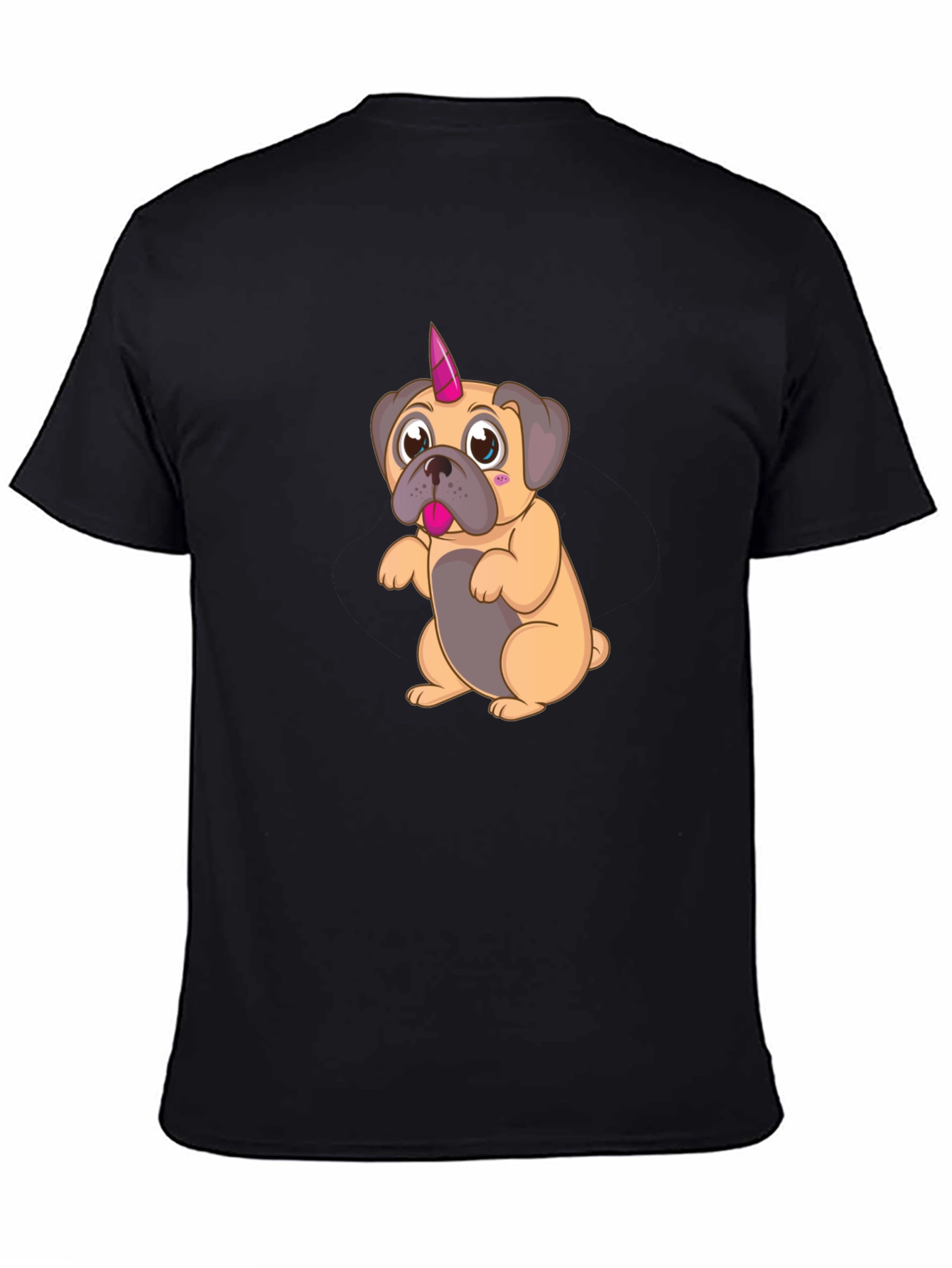 Unicorn Pug Cartoon Graphic T-Shirt