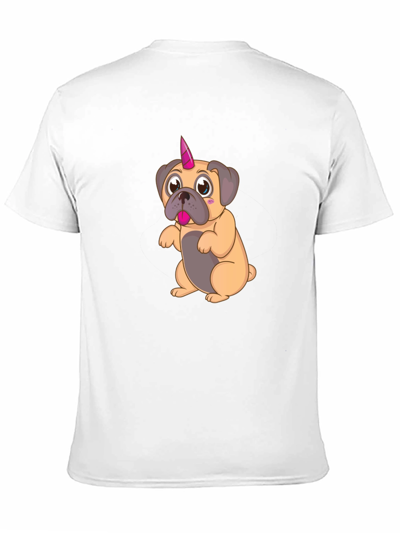 Unicorn Pug Cartoon Graphic T-Shirt