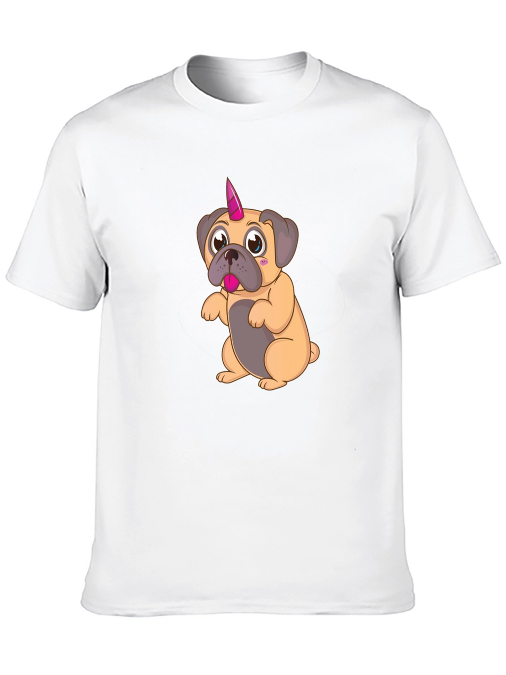 Unicorn Pug Cartoon Graphic T-Shirt