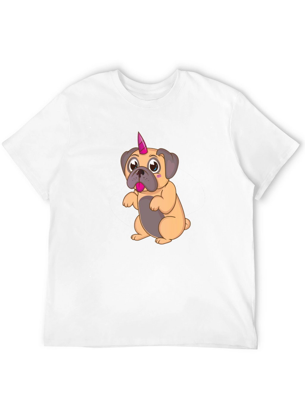 Unicorn Pug Cartoon Graphic T-Shirt